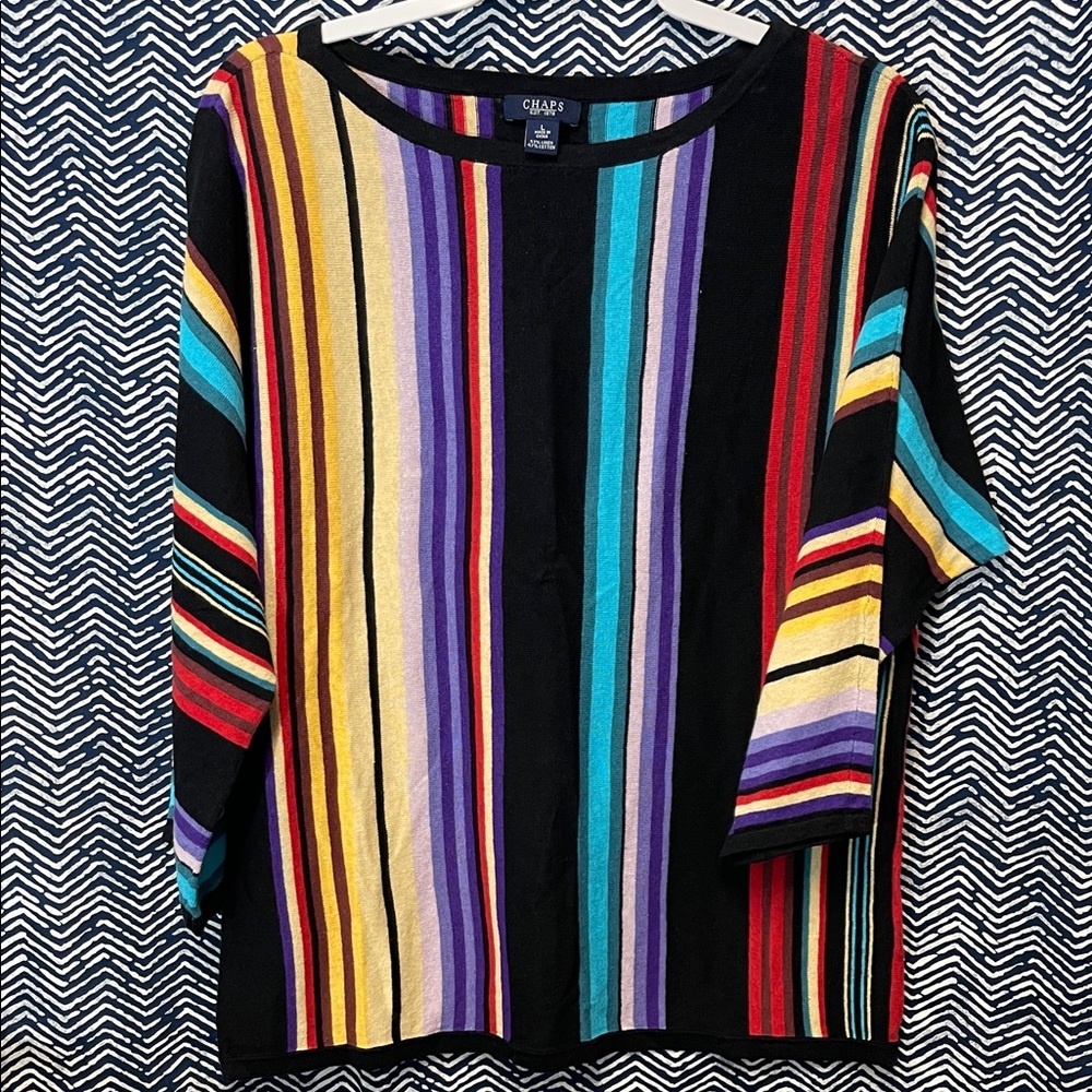 Chaps Multicolor Striped Long Sleeve Top